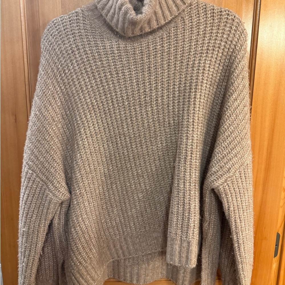 Splendid Taupe Knit Turtleneck Sweater